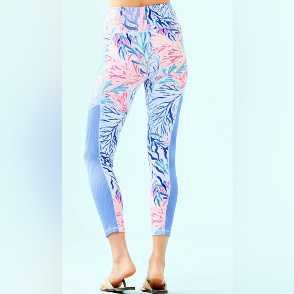 Lilly Pulitzer Women's Luxletic High Rise Legging (Crew Blue Kaleidoscope Coral)